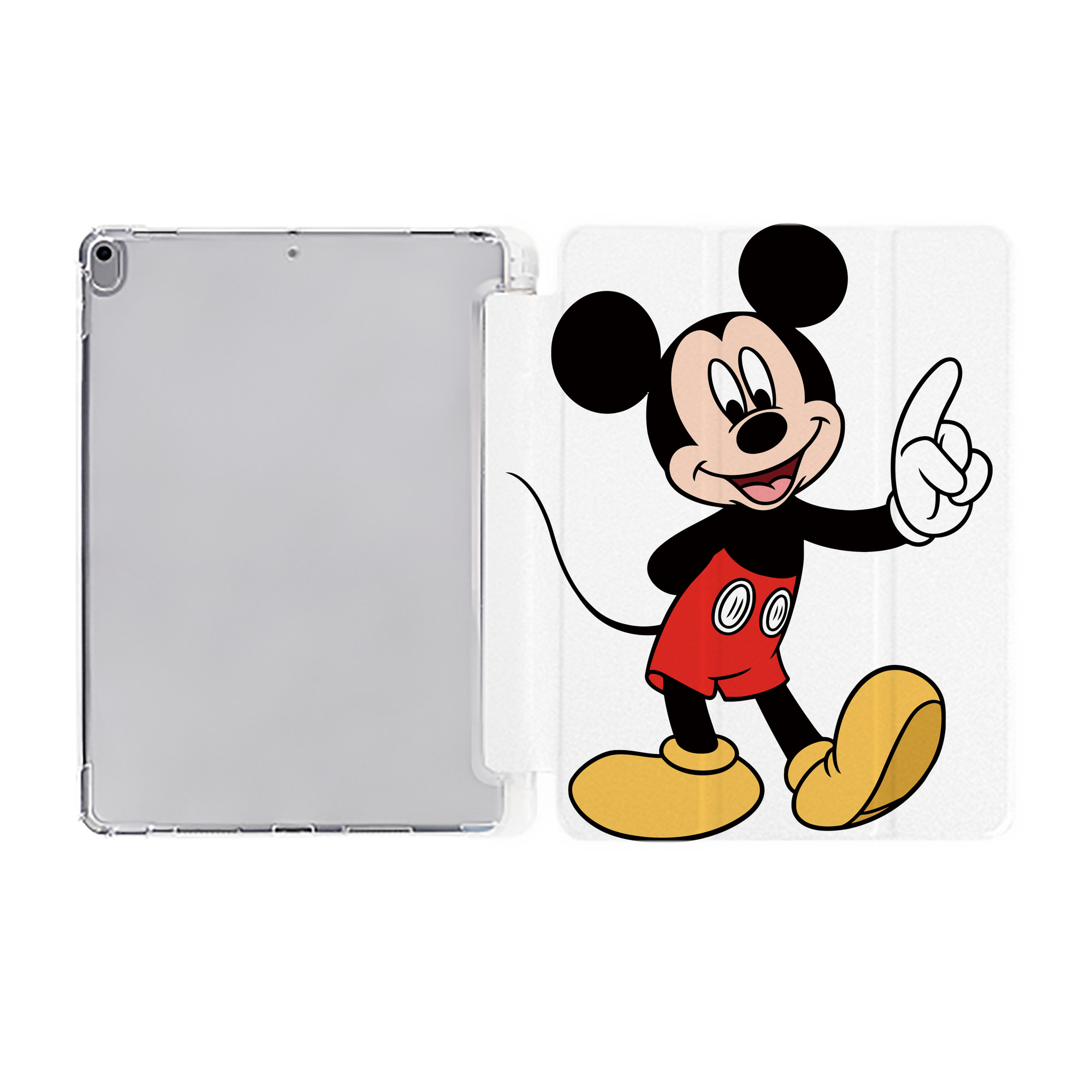 （画像用） ミッキーマウス Mickey Mouse IPad ケース ペン収納付き 三つ折りスタンド PUレザー×シリコン 対応機種9.5/10.5/10.9インチ